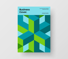 Abstract corporate brochure vector design layout. Amazing mosaic shapes annual report illustration.
