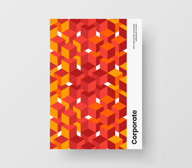 Original handbill A4 design vector layout. Trendy geometric pattern brochure illustration.