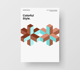 Trendy mosaic pattern corporate brochure illustration. Modern flyer vector design template.