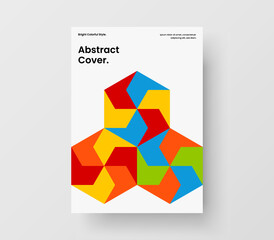 Fototapeta premium Original company brochure vector design layout. Abstract geometric hexagons corporate identity illustration.