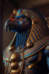 Portrait of Horus Egyptian God - obrazy, fototapety, plakaty