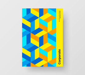 Original placard design vector concept. Clean geometric tiles catalog cover illustration.