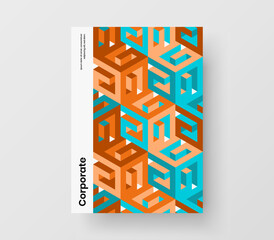 Bright book cover A4 vector design layout. Minimalistic mosaic tiles leaflet template.