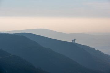 View from the top of Śnieżnik on the Czech Morawa valley / Widok z szczytu Śnieżnika na czeską dolinę Morawy