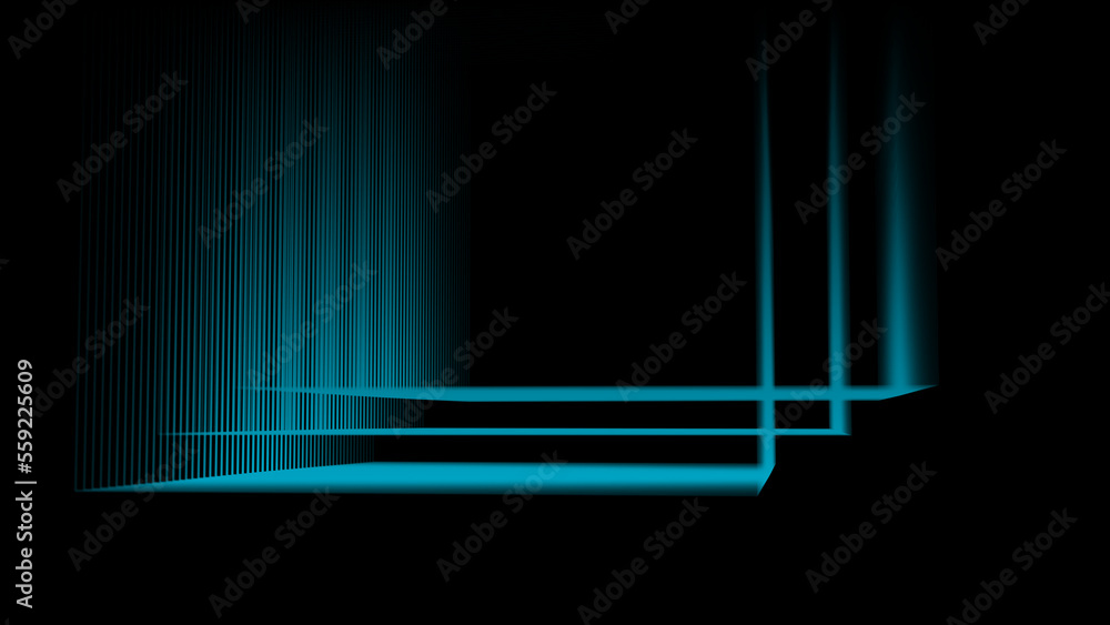 Poster Wave of dots and weave lines. Abstract background. Network connection structure. 3d rendering.