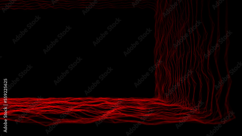 Poster digital path with linear connections. molecular interweaving of lines. technological connections of 