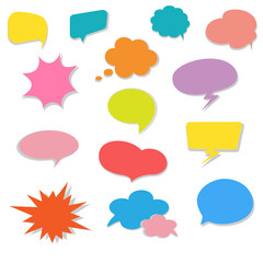 Big set  of different multicolor speech bubble. Chat icons vector isolated element. Message vector icons.