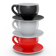 Set of ceramic coffee cup for cappuccino, americano, espresso, mocha, latte