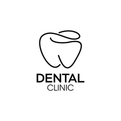 line art dental logo vector