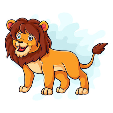Cartoon lion on white background