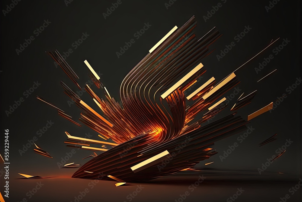 Aufkleber a very artistic and colorful abstract artwork piece on a dark background with a light shining throug