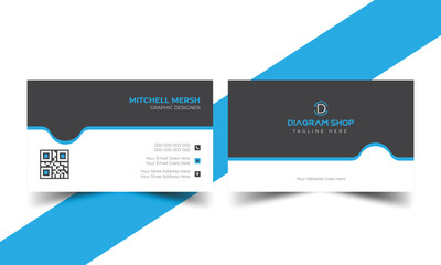 Set of modern business card print templates. Personal visiting card with company logo.

