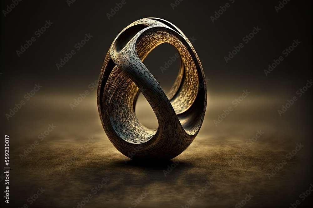 Aufkleber a wooden object with a black background and a light shining on it's surface, with a black background
