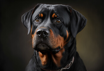 portrait of a rottweiler, Generative AI