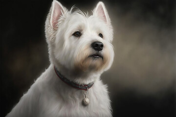 west highland white terrier portrait, Generative AI