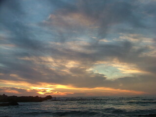 colorful beach sunset 