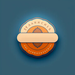 Logo designed for a bakery, empty space for text, orange and blue tones. Generative AI..