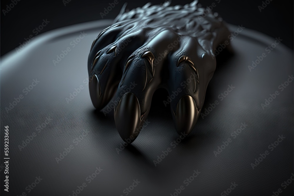 Poster a close up of a metal object on a table with a black background and a black background with a black 