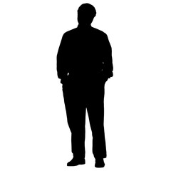 Vector silhouettes of people. Peoples shape. Black color on isolated white background. Graphic illustration. EPS10.