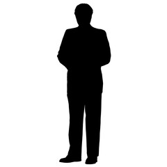 Vector silhouettes of people. Peoples shape. Black color on isolated white background. Graphic illustration. EPS10.