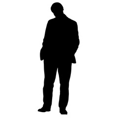 Vector silhouettes of people. Peoples shape. Black color on isolated white background. Graphic illustration. EPS10.