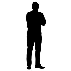 Vector silhouettes of people. Peoples shape. Black color on isolated white background. Graphic illustration. EPS10.
