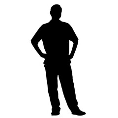 Vector silhouettes of people. Peoples shape. Black color on isolated white background. Graphic illustration. EPS10.
