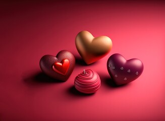 Valentines Day. Love. Sweet Hearts on a pink background Wedding. Gifts & Card. St. Valentine's Day. Generate AI.