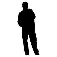 Fototapeta premium Vector silhouettes of people. Peoples shape. Black color on isolated white background. Graphic illustration. EPS10.