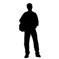 Vector silhouettes of people. Peoples shape. Black color on isolated white background. Graphic illustration. EPS10.