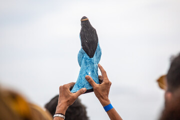 iemanja party on copacabana beach in Brazil.