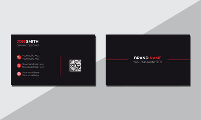 Creative minimal unique business card design, Horizontal and vertical layout.
