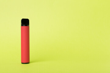 Disposable electronic cigarette on color background