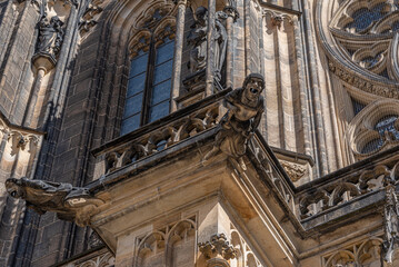 The gargoyles of St. Vitus Cathedral at Prague Castle