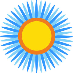 Flower with blue petals and a yellow center