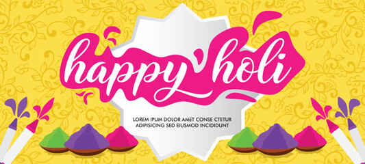 Happy Holi festive banner design in  multicolor vector design and social media promotion banner design   