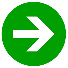 Green Circular Directional Arrow on Transparent Background