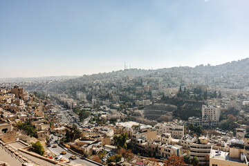 Fototapeta na wymiar Amman cityscape, seen from the citadel in Amman. 