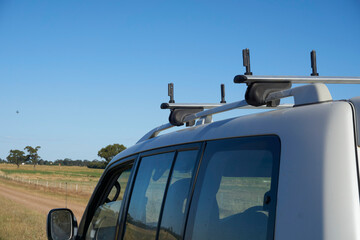 Mounting pins for Recovery boards, tracks, ladders on roof rack of a Four Wheel drive