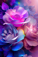 Colorful roses, abstract concept flower design