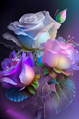 Colorful roses, abstract concept flower design