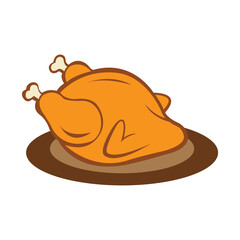 roast chicken icon logo vector design template