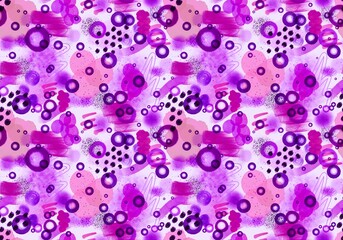 Abstract watercolor seamless paint spots polka dots pattern for wrapping paper and kids clothes print and fabrics