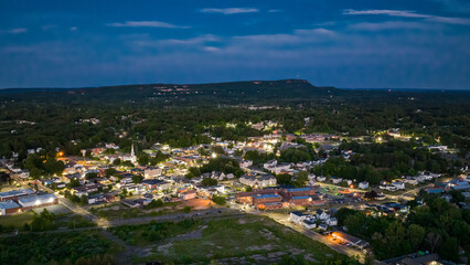 Southington Connecticut Downtown Cityscape Night View Aerial Landscape City Town Lights