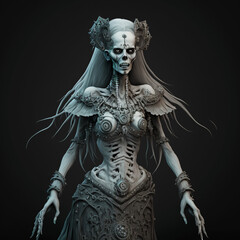 Obraz premium Scary Fantasy Gothic Elf on black background 