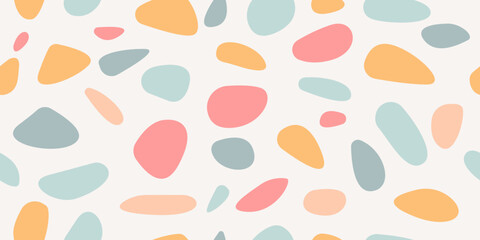 Colorful and casual stones pattern. Texture multicolored for print and stylish illustration. Seamless vector stones pattern.