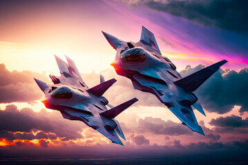 Futuristic fighter jets. Generative AI