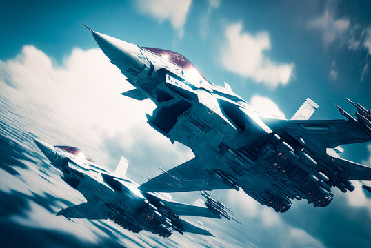 Futuristic fighter jets. Generative AI