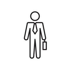 Bussines Representative Business people icons with black outline style