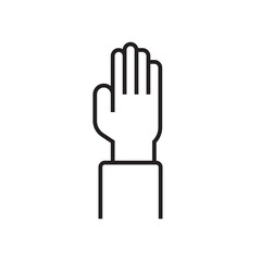 Raised Hand Business people icons with black outline style